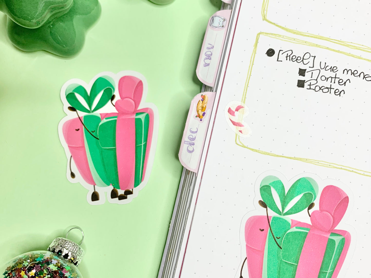 Die-cut / Autocollant/sticker mat cadeaux stylistes ( bullet ,journaling , déco , scrap , …etc)