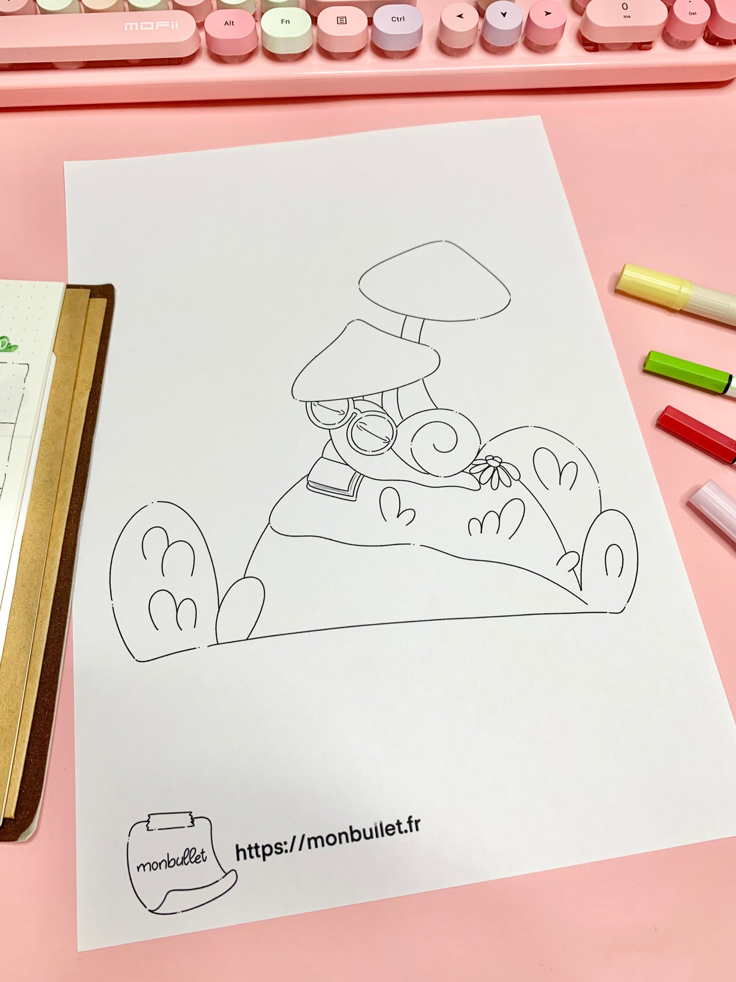 Feuille de coloriage « Slowly snail» - Escargo escaladeur