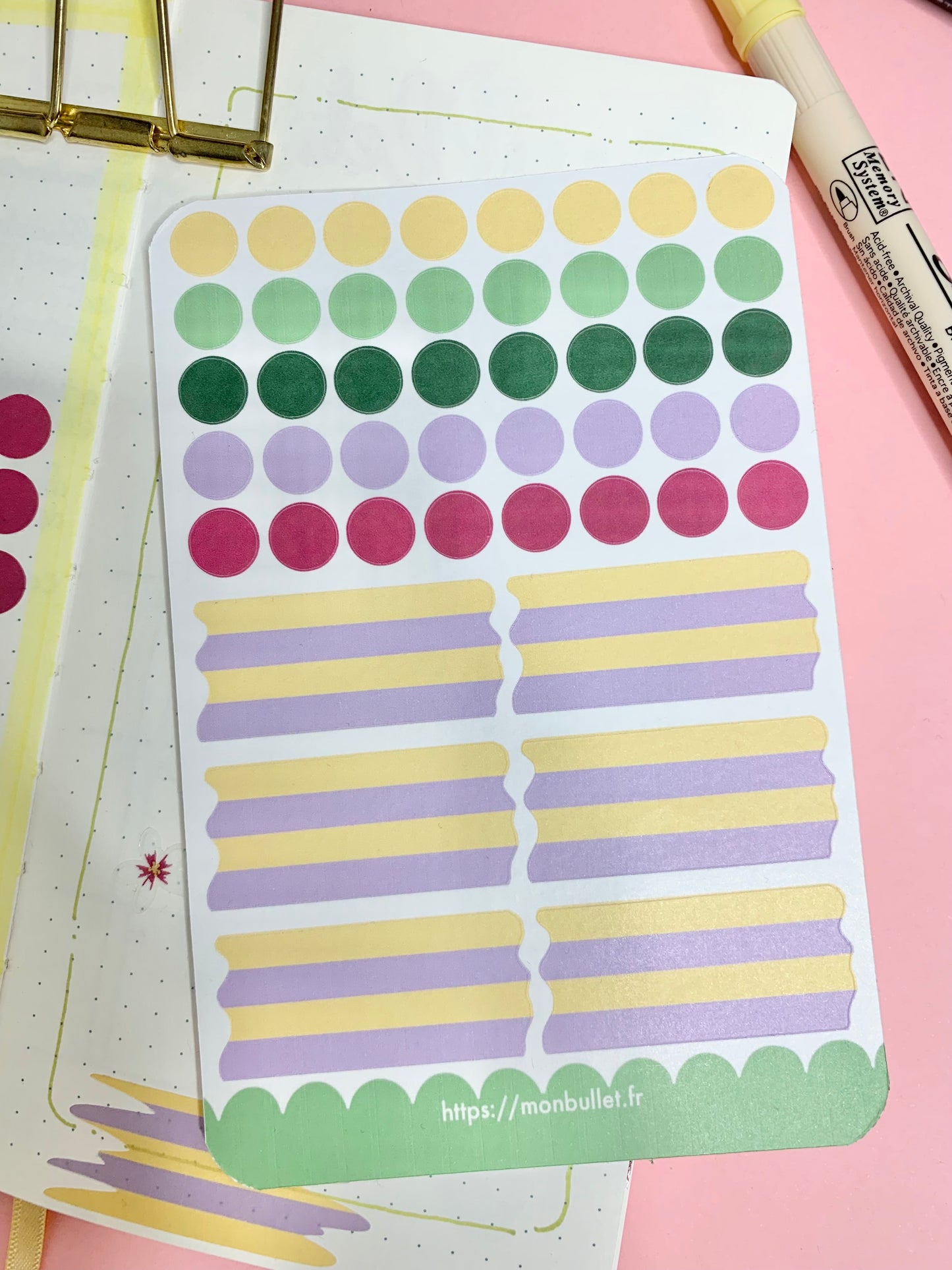 Feuille d’autocollants / stickers ronds « Soooo lemony » ( bullet ,journaling , déco , scrap , …etc)