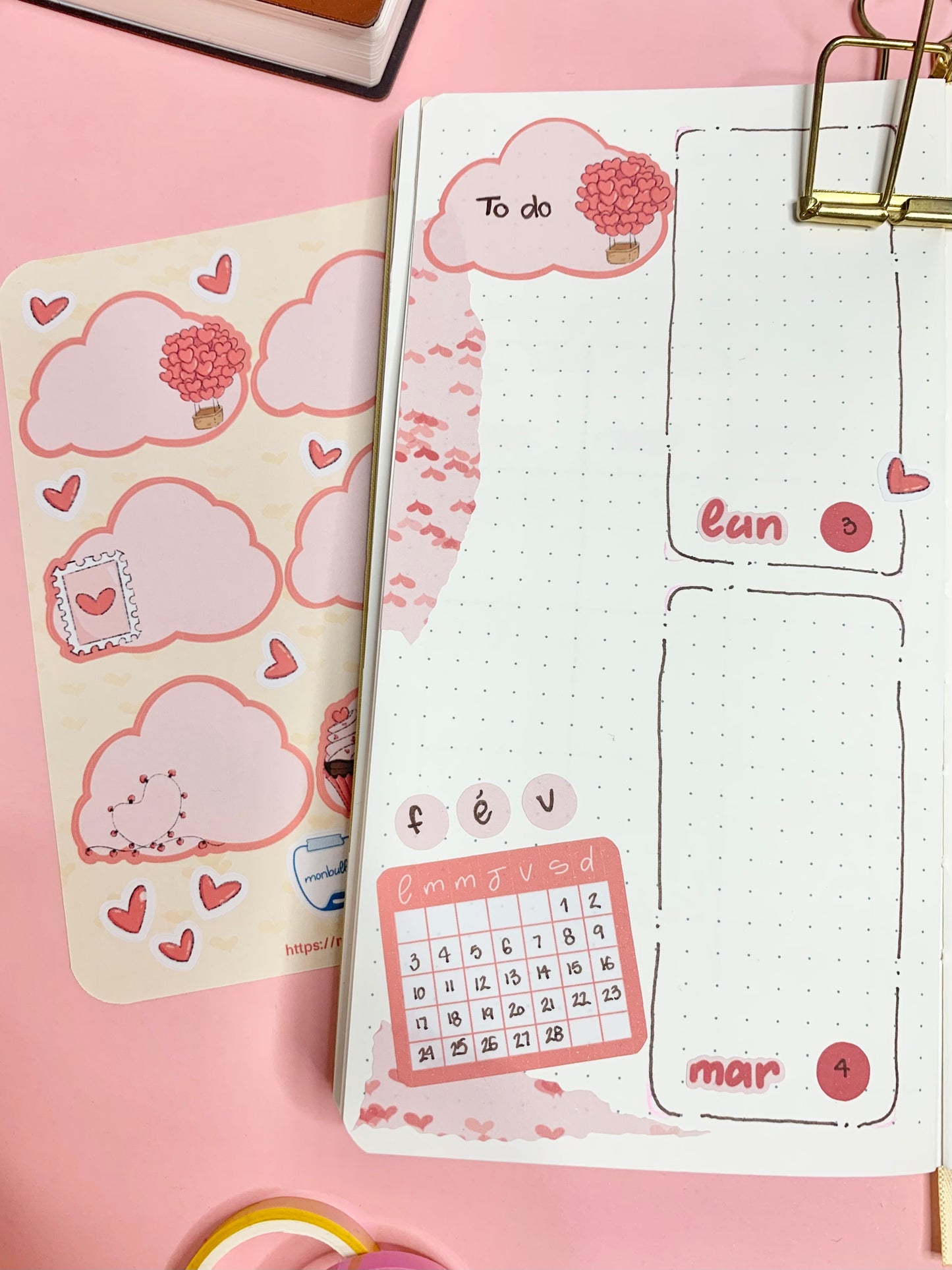 Etiquettes/autocollants mat coeurs ( bullet ,journaling , déco , scrap , …etc)