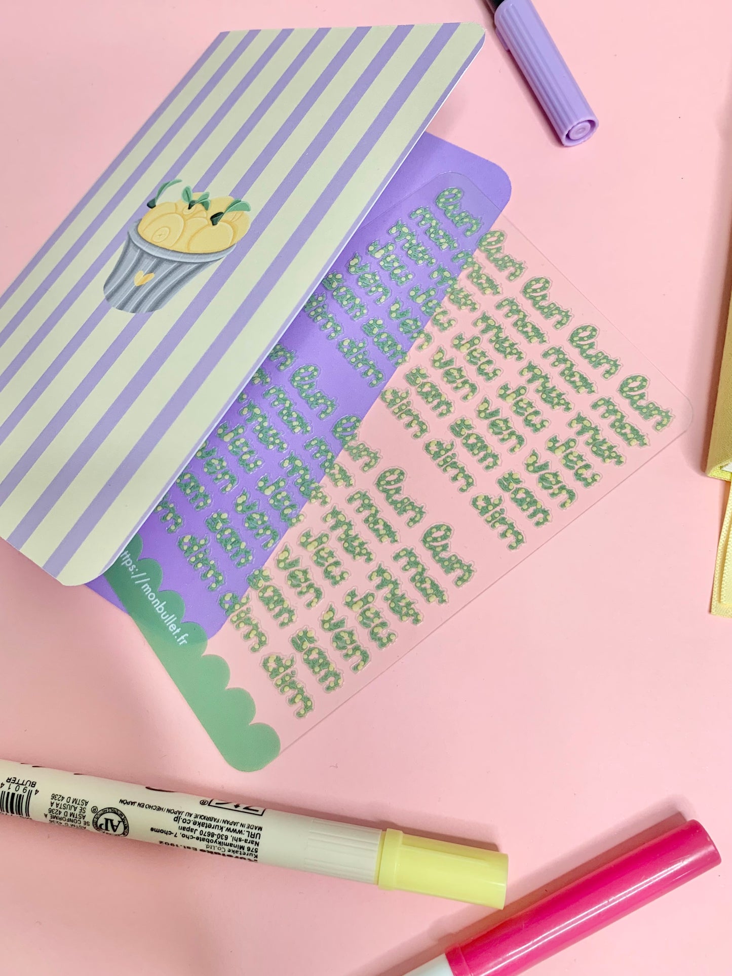 Feuille d’autocollants / stickers mat jours de la semaine « Sooooo lemony » ( bullet ,journaling , déco , scrap , …etc)