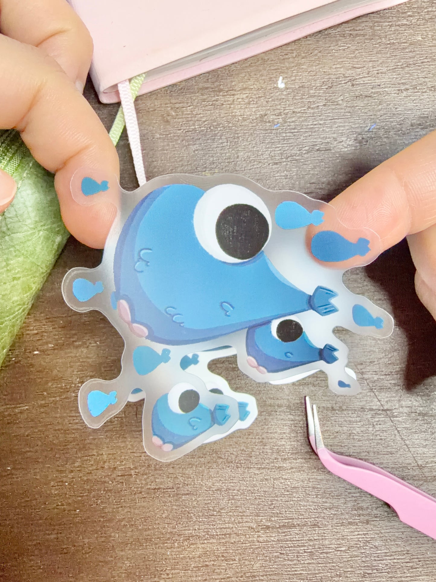 Die-cut / Autocollant/sticker mat transparent « Méchants pirates » ( bullet ,journaling , déco , scrap , …etc) « Flux de poissons »