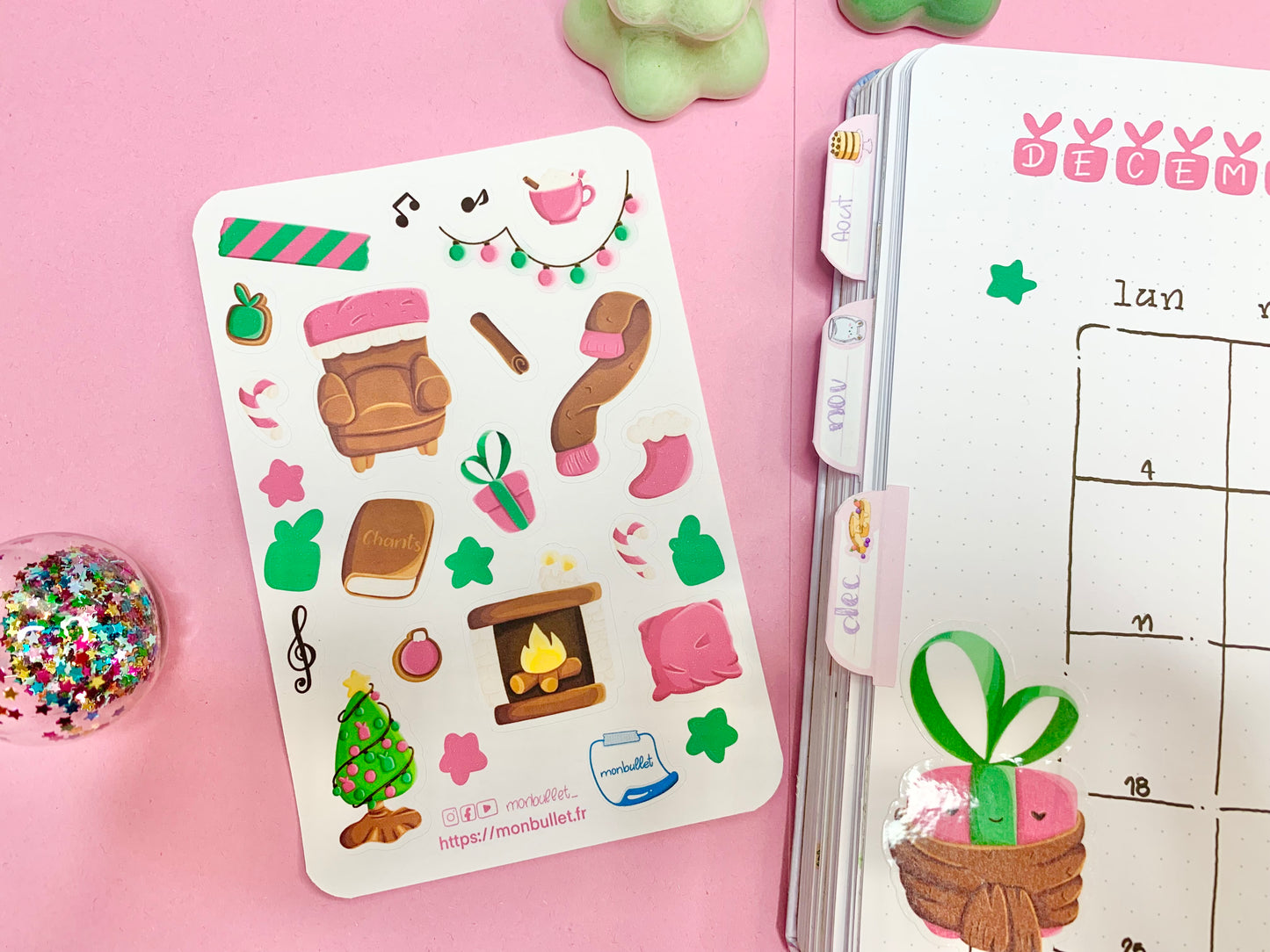 Feuille d’autocollants / stickers mat Git’s dailie( bullet ,journaling , déco , scrap , …etc)