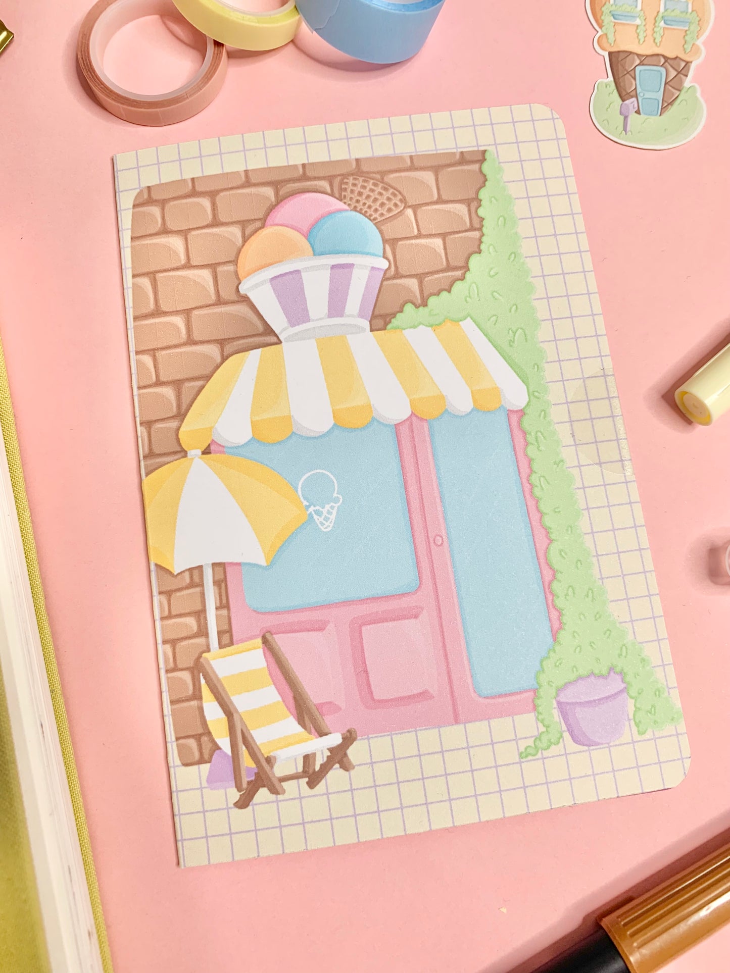 Kit d’autocollants « Dreamy ice cream » pour faire un mois de bullet rapidement( bullet ,journaling , déco , scrap , …etc)
