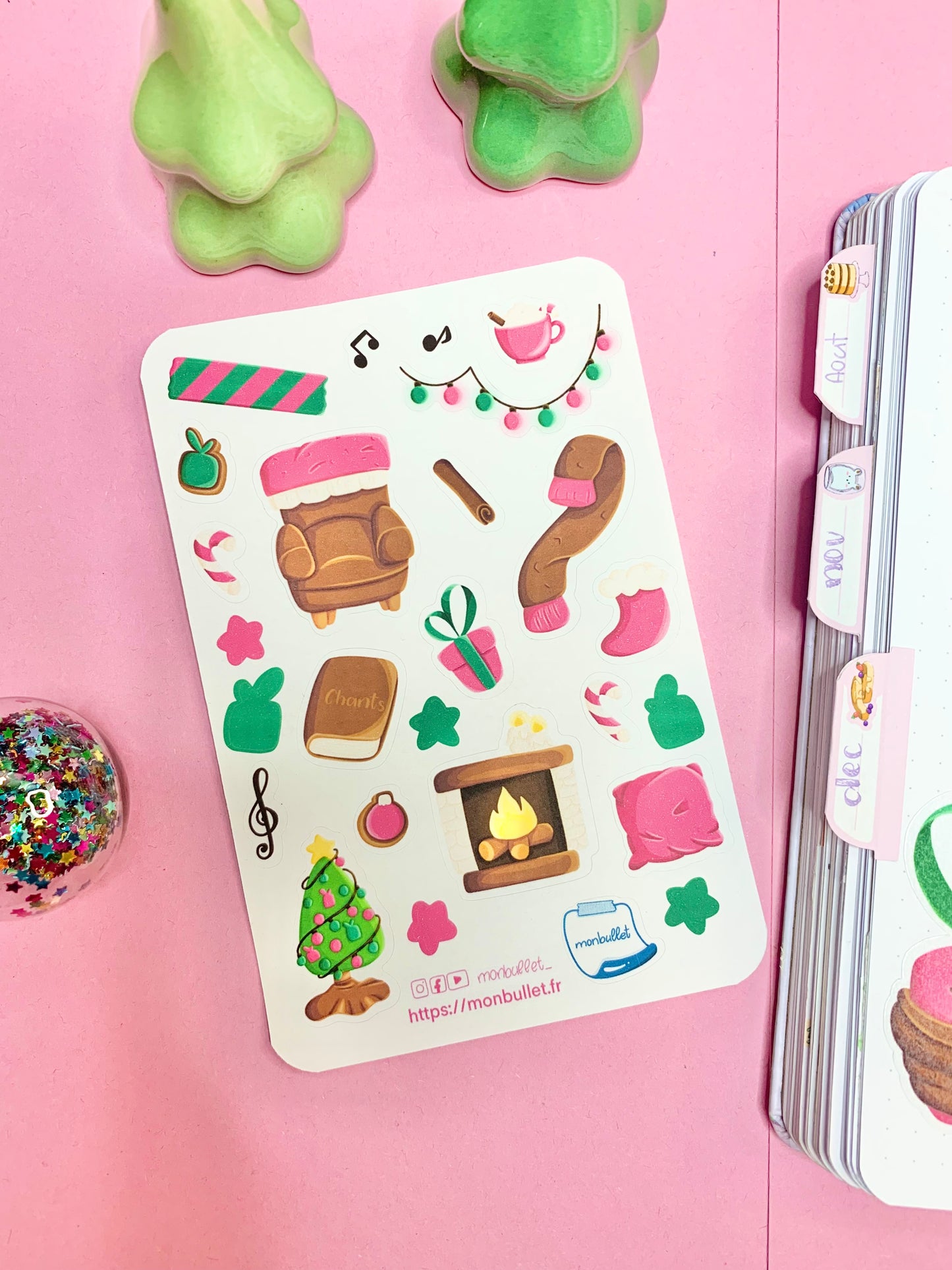 Feuille d’autocollants / stickers mat Git’s dailie( bullet ,journaling , déco , scrap , …etc)