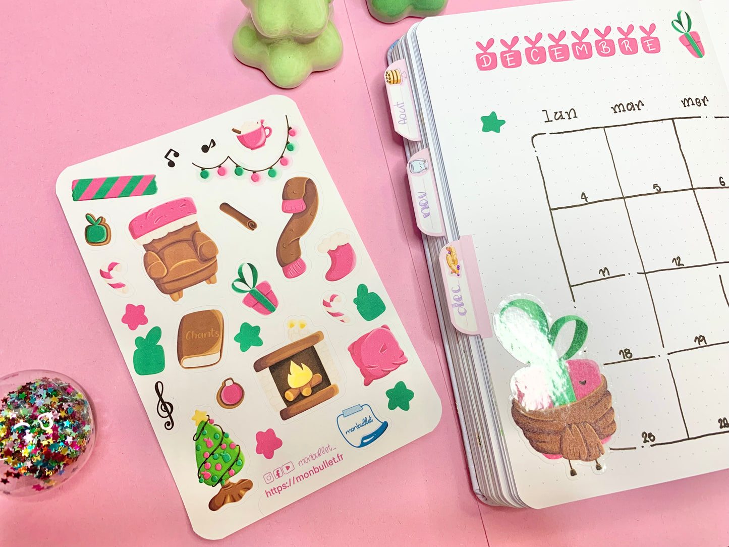 Feuille d’autocollants / stickers mat Git’s dailie( bullet ,journaling , déco , scrap , …etc)
