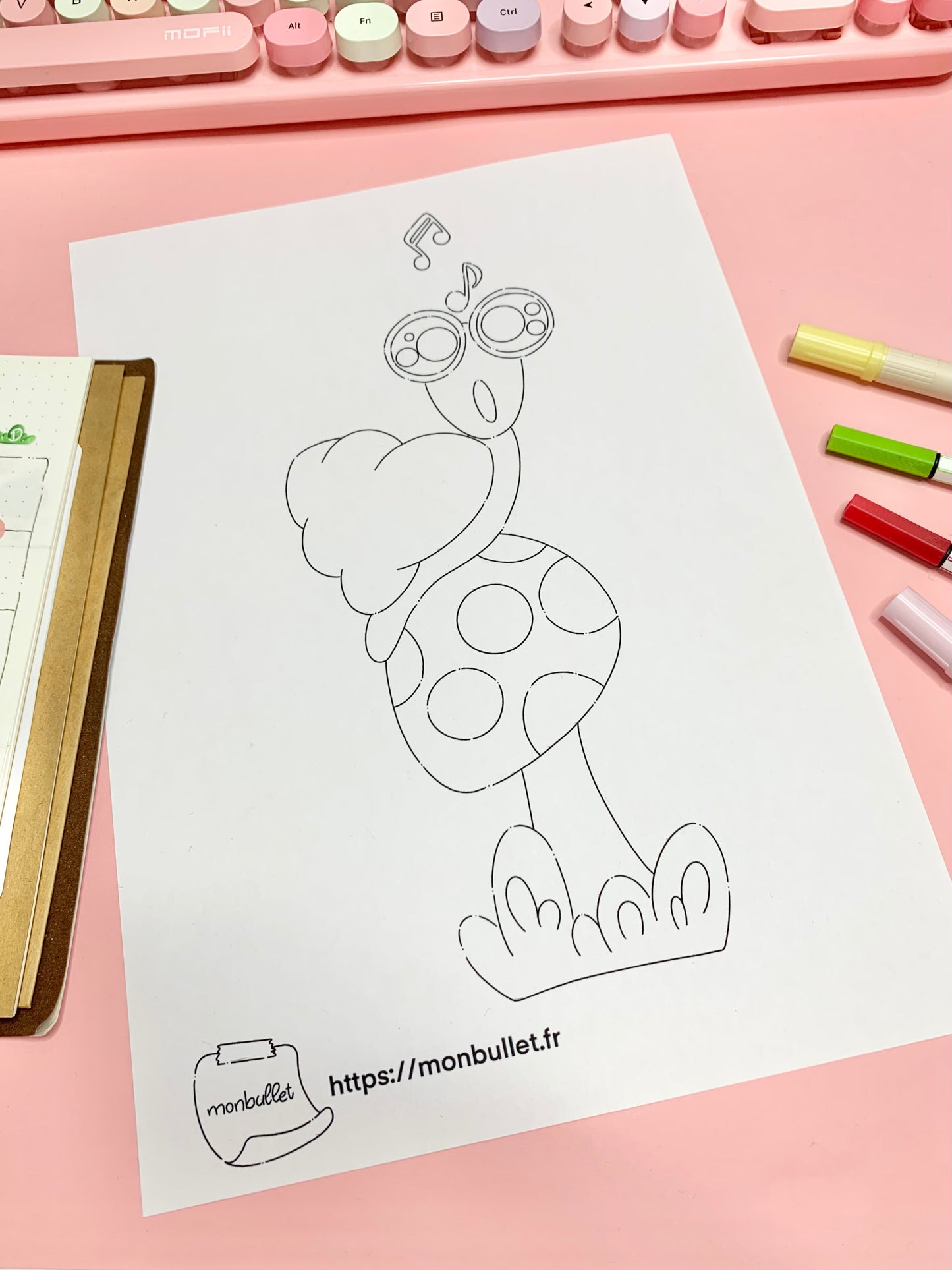 Feuille de coloriage « Slowly snail» - Escargo chanteur