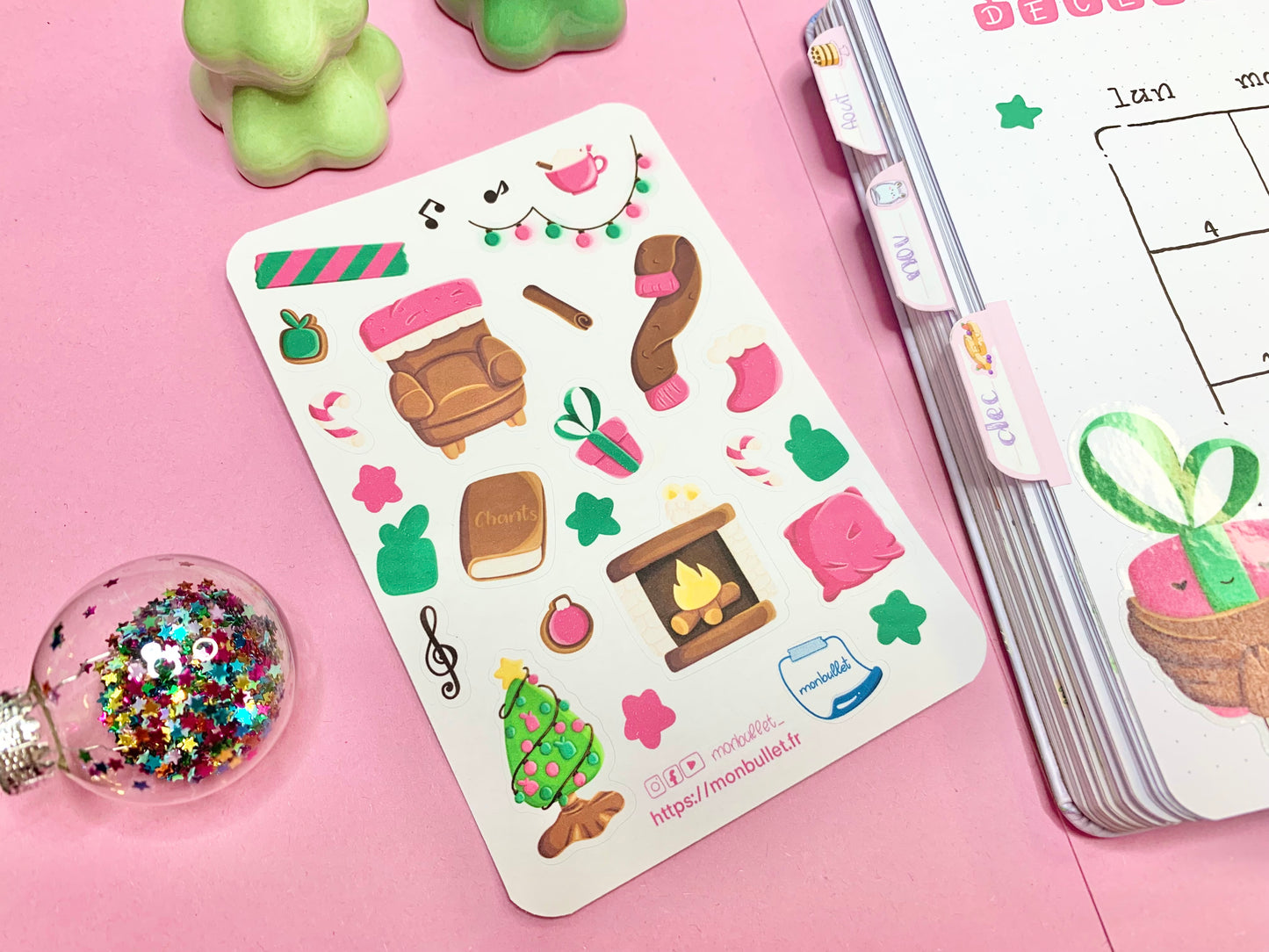 Feuille d’autocollants / stickers mat Git’s dailie( bullet ,journaling , déco , scrap , …etc)