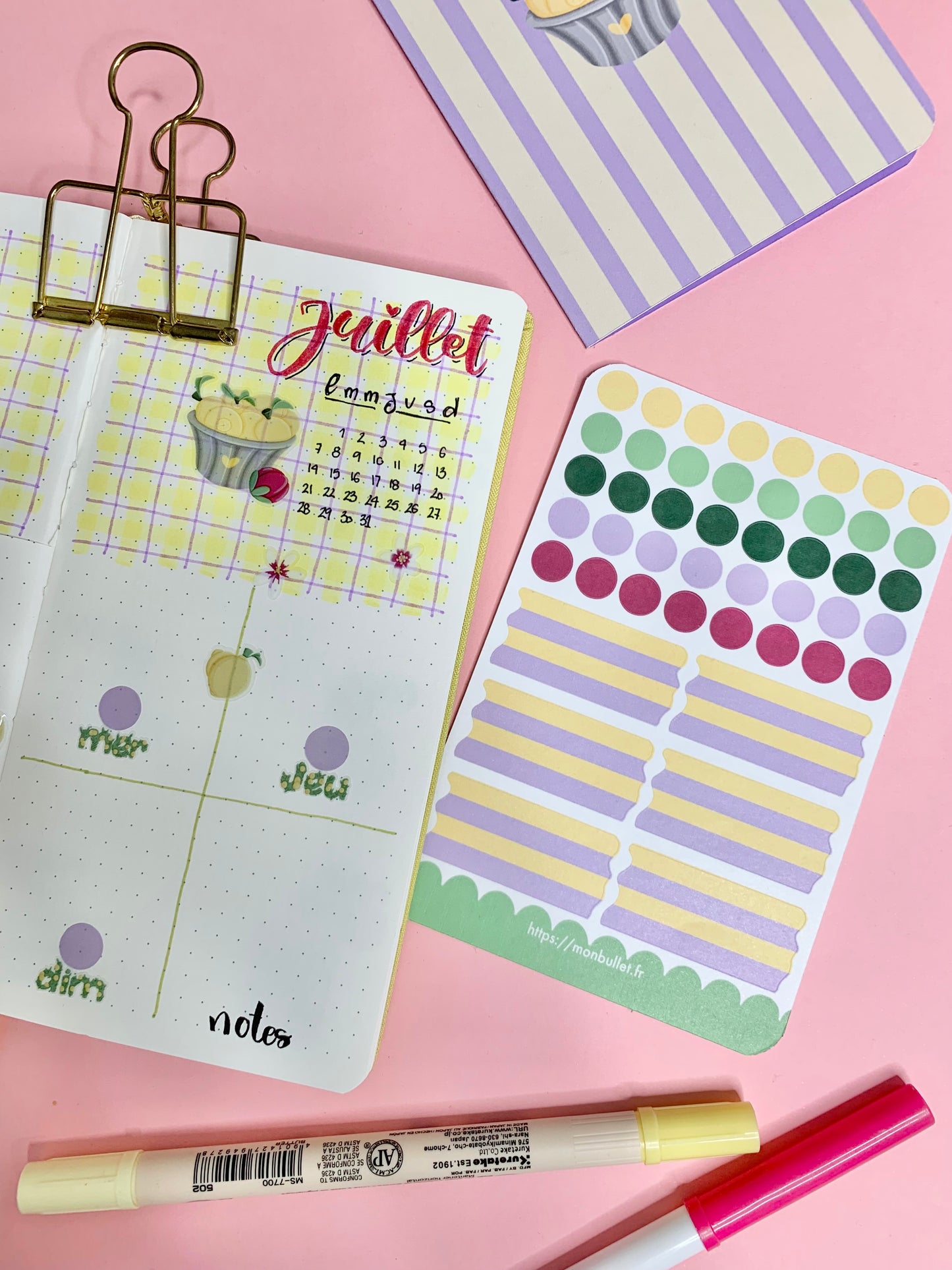 Feuille d’autocollants / stickers ronds « Soooo lemony » ( bullet ,journaling , déco , scrap , …etc)
