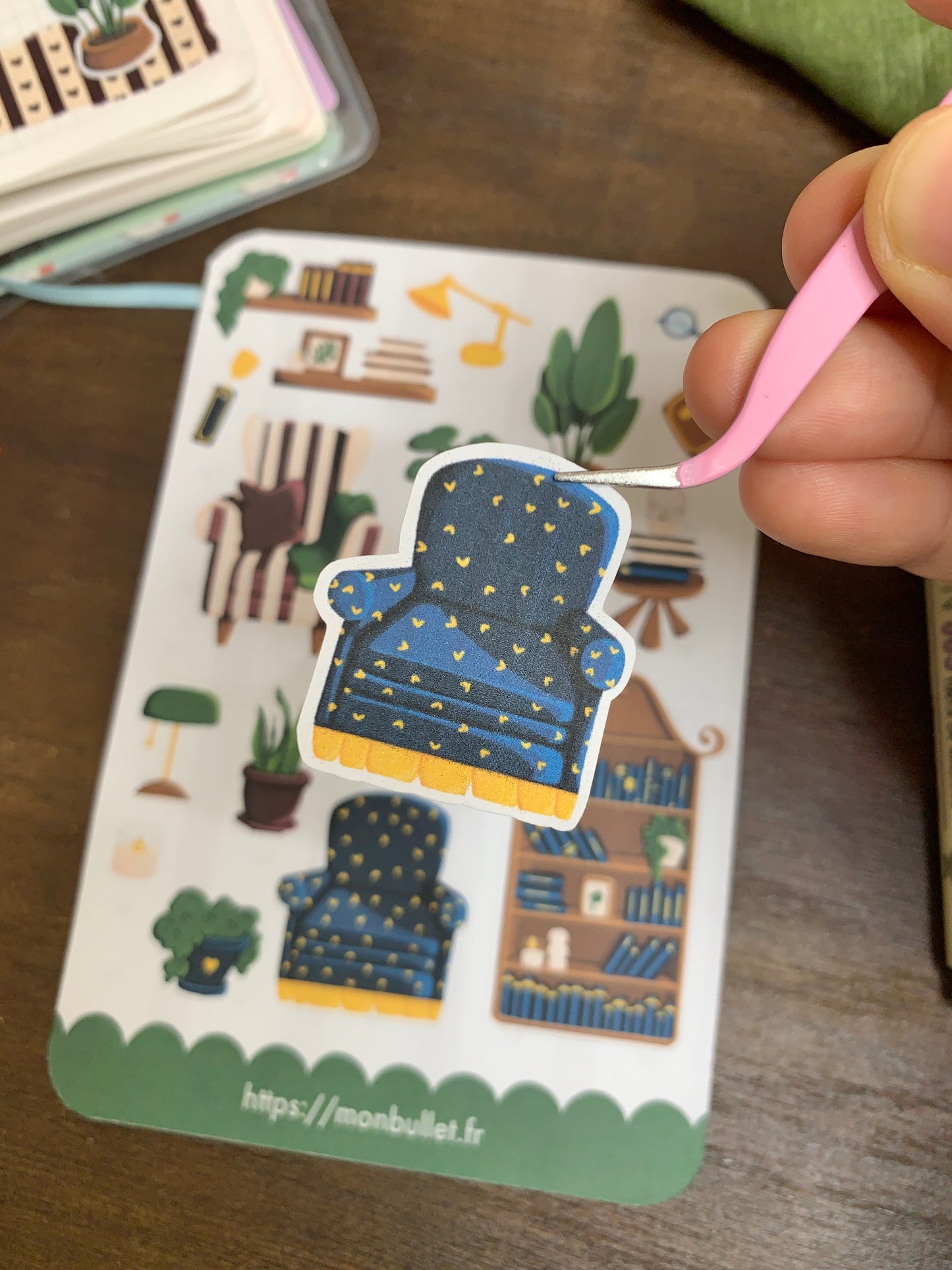 Feuille d’autocollants / stickers mat « Cosy & books » ( bullet ,journaling , déco , scrap , …etc)