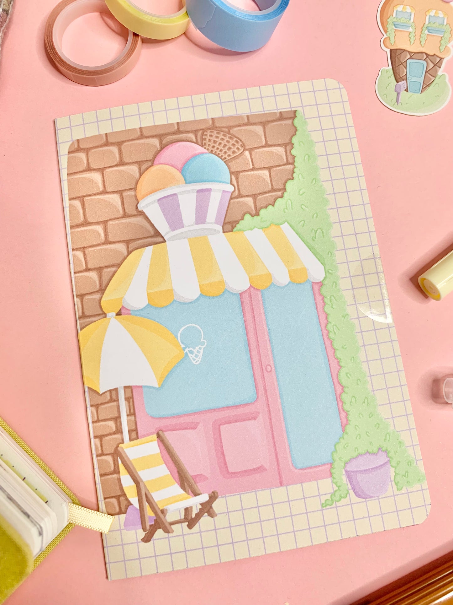 Kit d’autocollants « Dreamy ice cream » pour faire un mois de bullet rapidement( bullet ,journaling , déco , scrap , …etc)