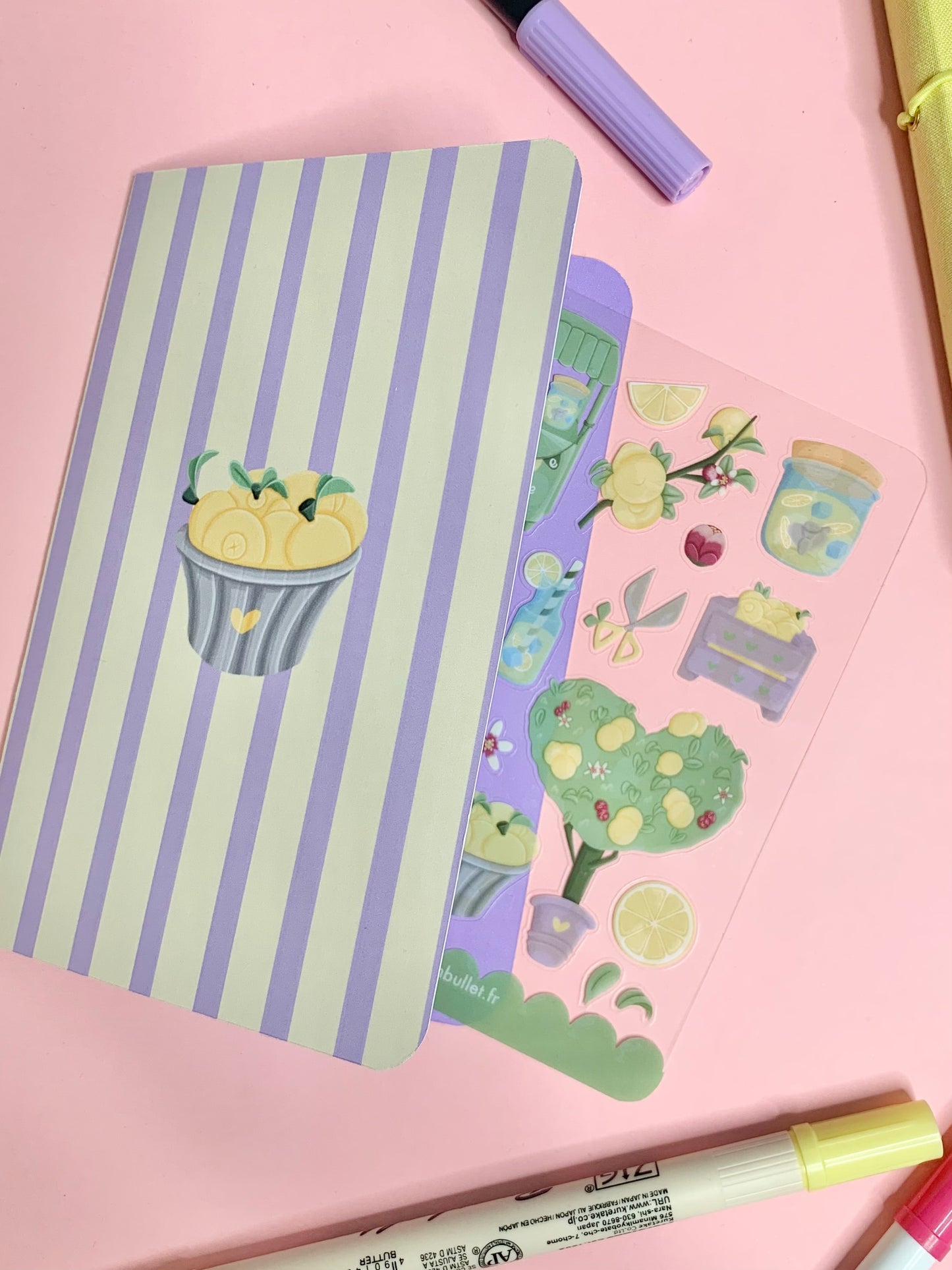 Feuille d’autocollants / stickers mat « Sooo lemony » ( bullet ,journaling , déco , scrap , …etc)