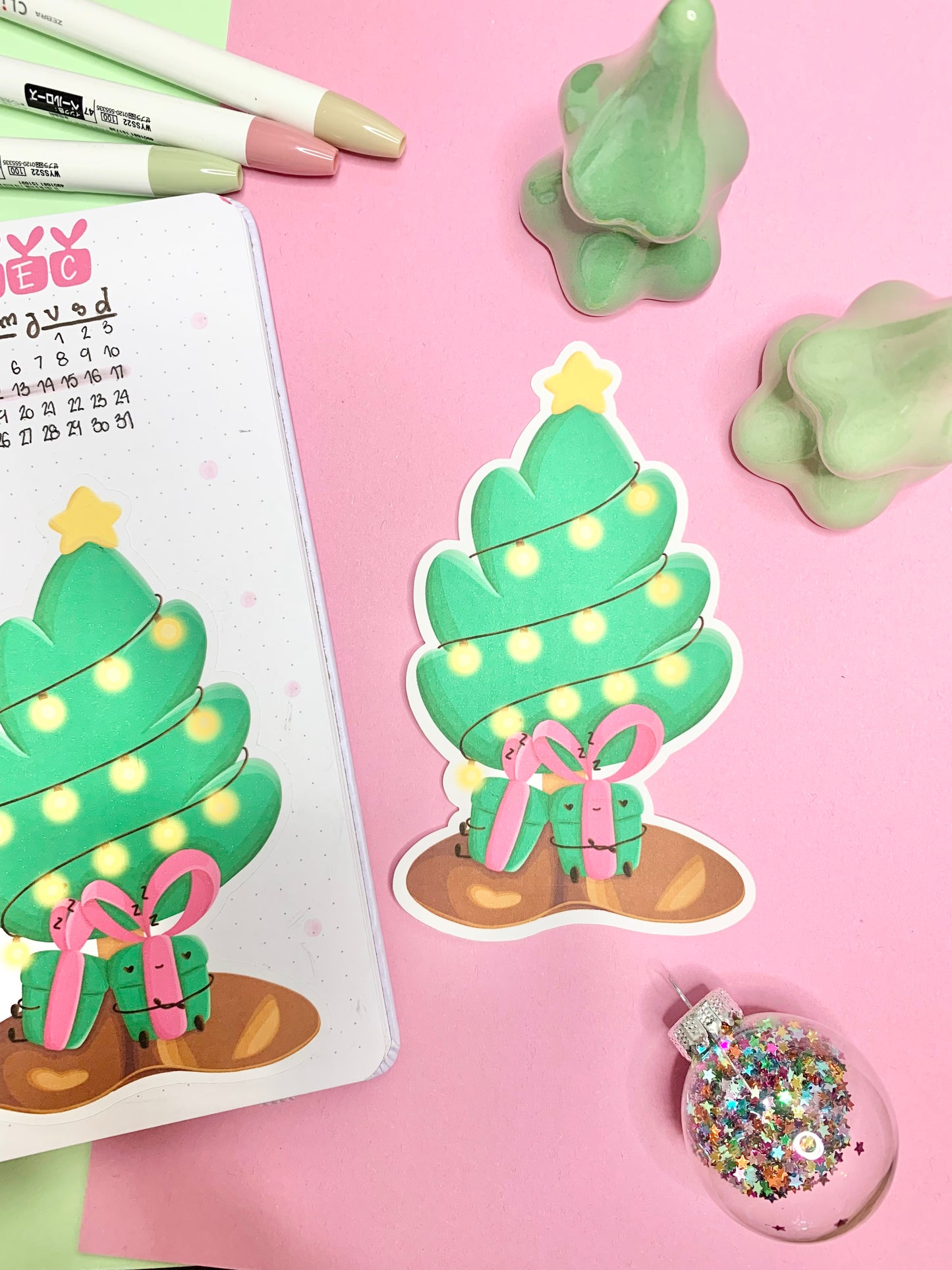 Die-cut / Autocollant/sticker mat cadeaux sous le sapin( bullet ,journaling , déco , scrap , …etc)