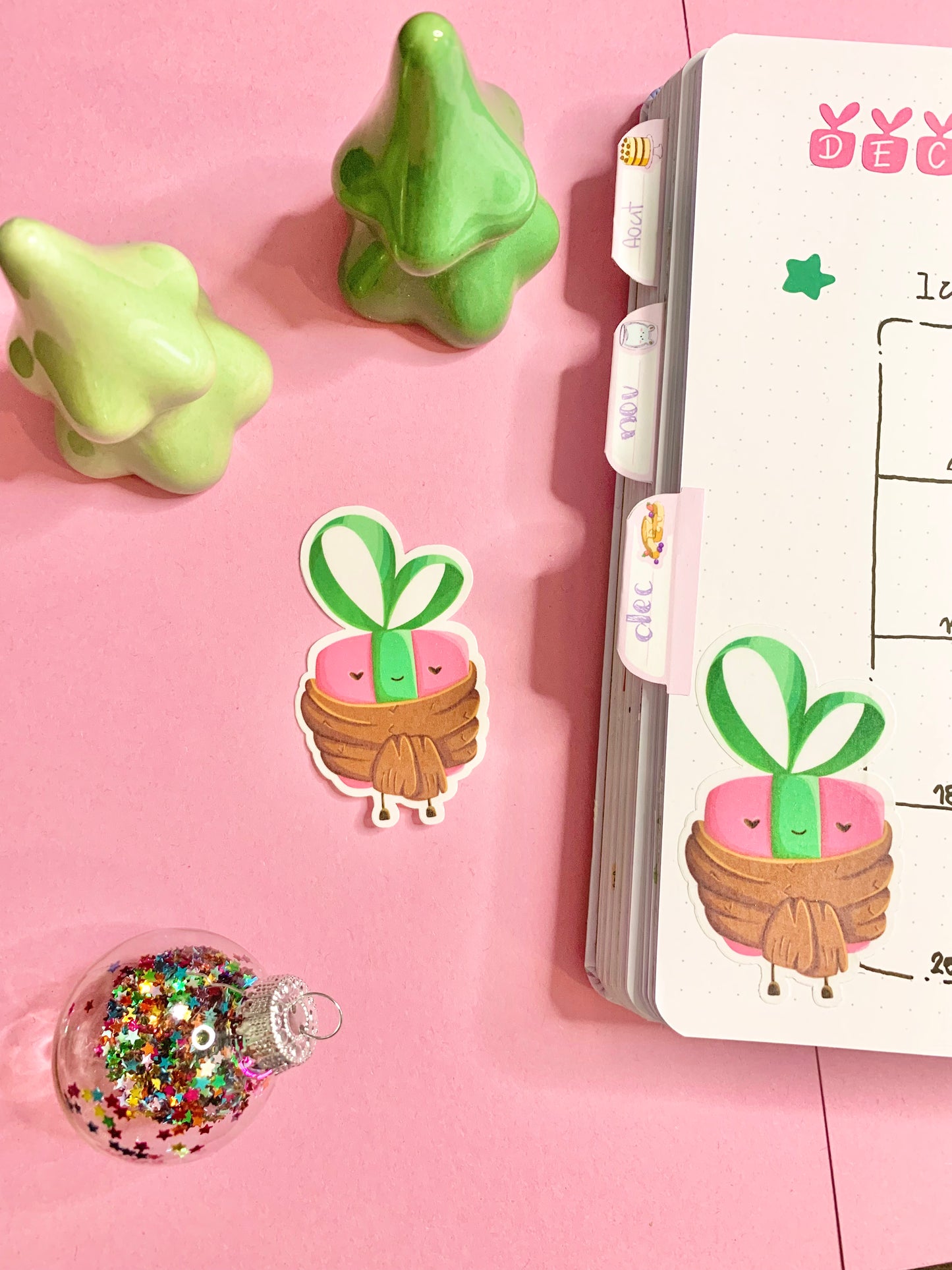 Die-cut / Autocollant/sticker brillant cadeau en echarpe( bullet ,journaling , déco , scrap , …etc)