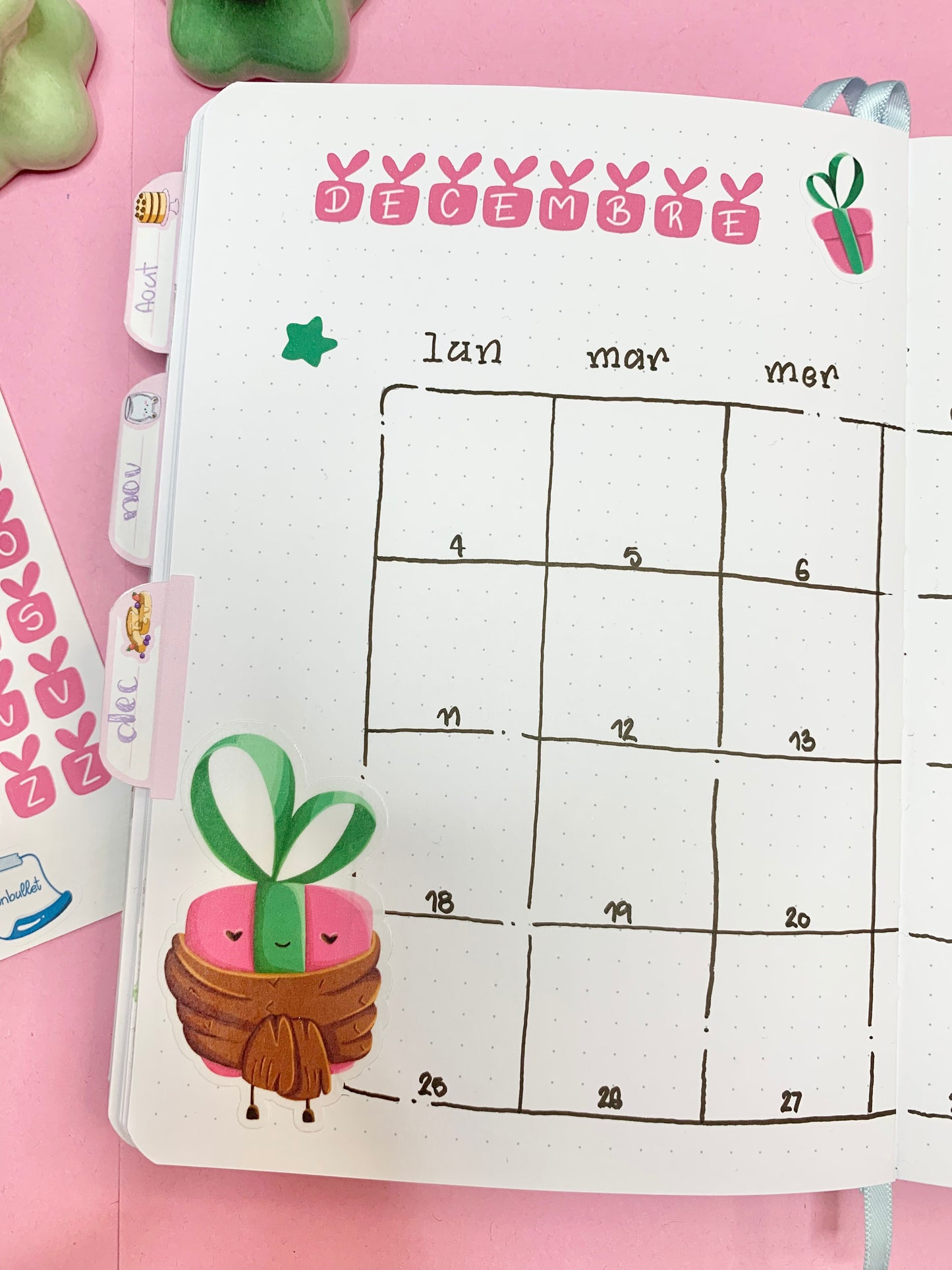 Feuille d’autocollants / stickers mat lettres Gift’s dailie( bullet ,journaling , déco , scrap , …etc)