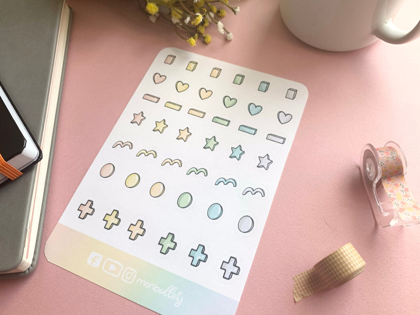 Feuille d’autocollants /stickers confettis