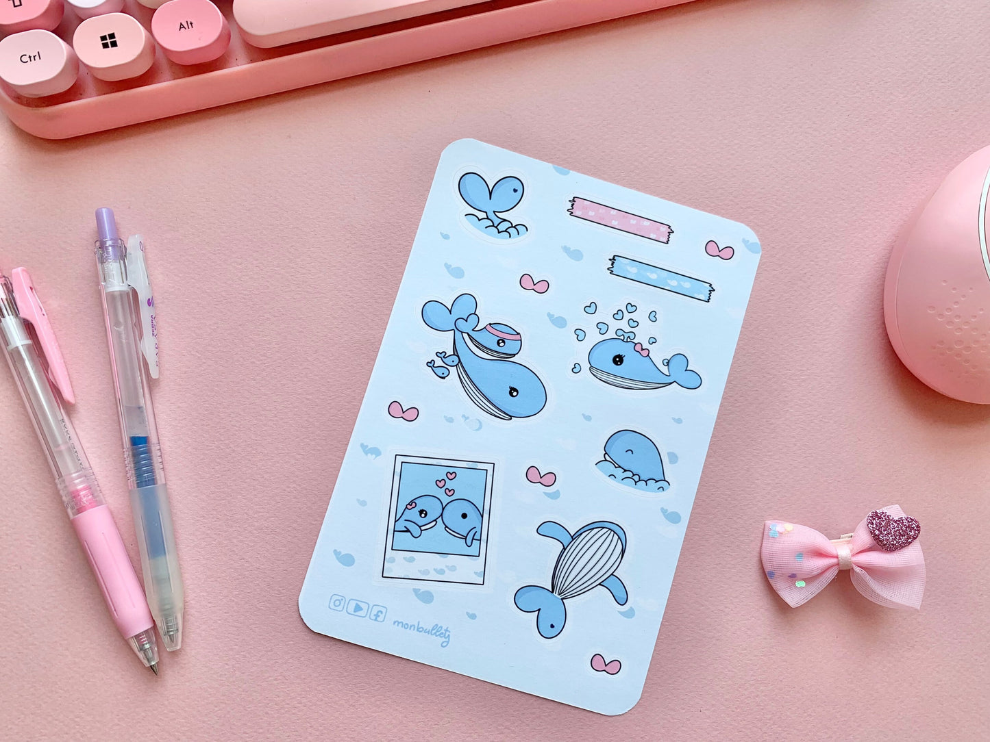 Feuille d’autocollants / stickers « Very whale »