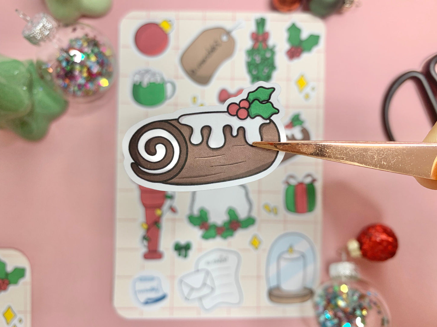 Feuille d’autocollants / stickers mat Noël mood ( bullet ,journaling , déco , scrap , …etc)
