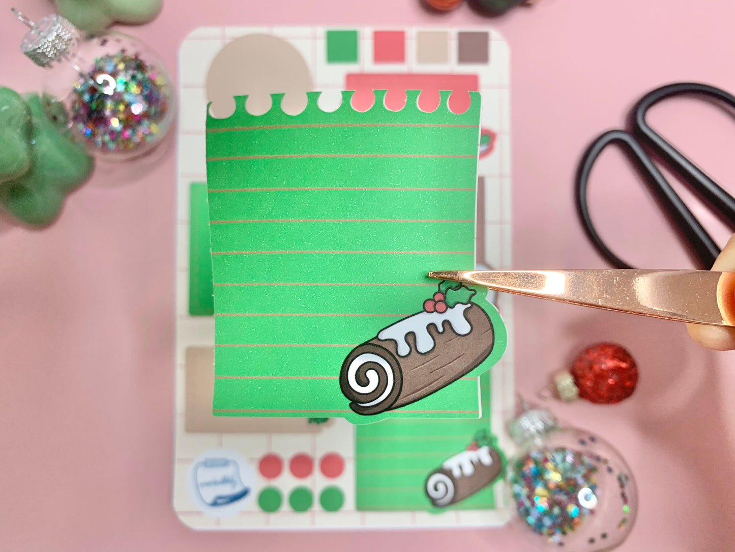 Feuille d’autocollants / stickers mat fonds Noël mood ( bullet ,journaling , déco , scrap , …etc)