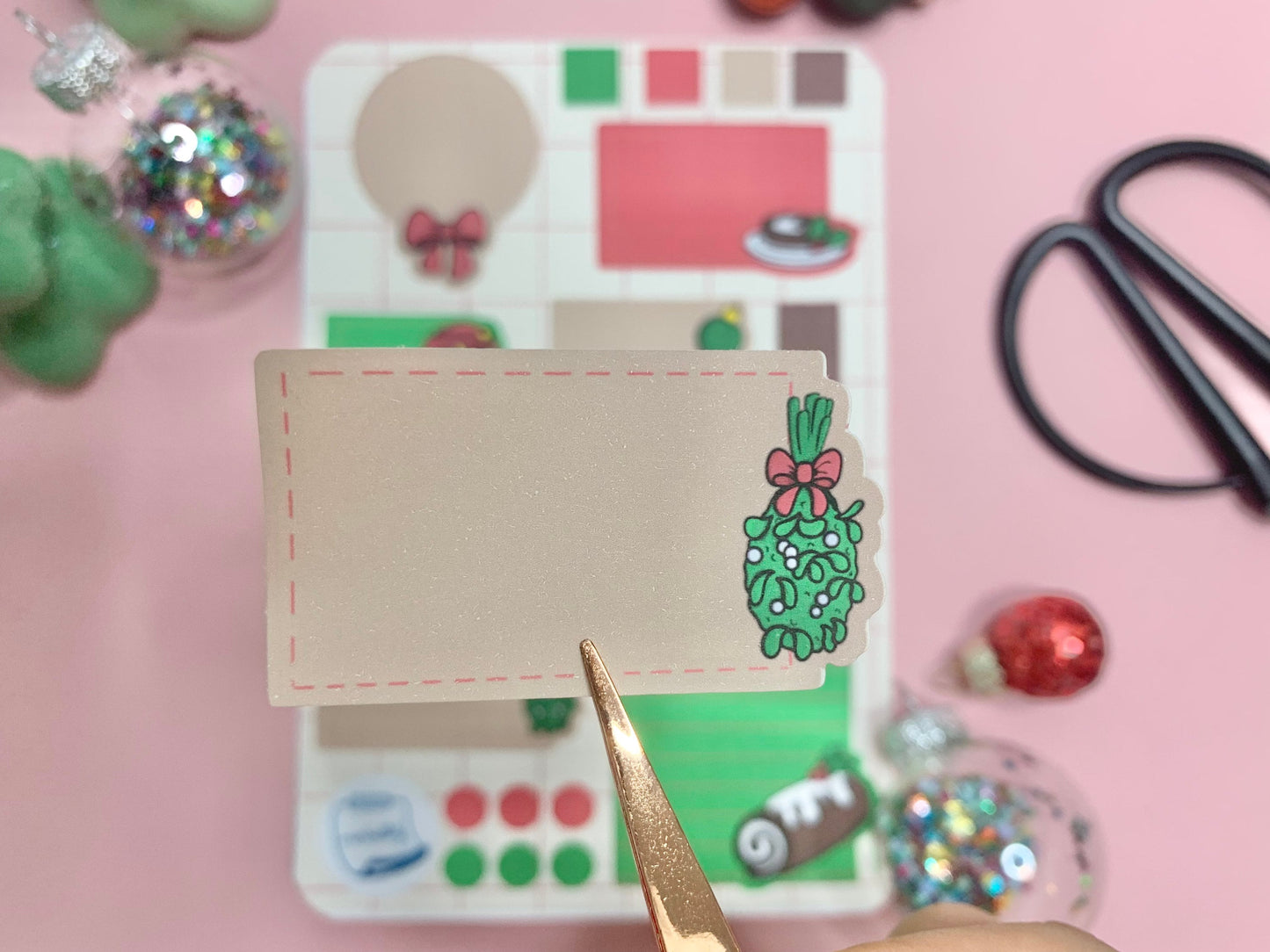 Feuille d’autocollants / stickers mat fonds Noël mood ( bullet ,journaling , déco , scrap , …etc)