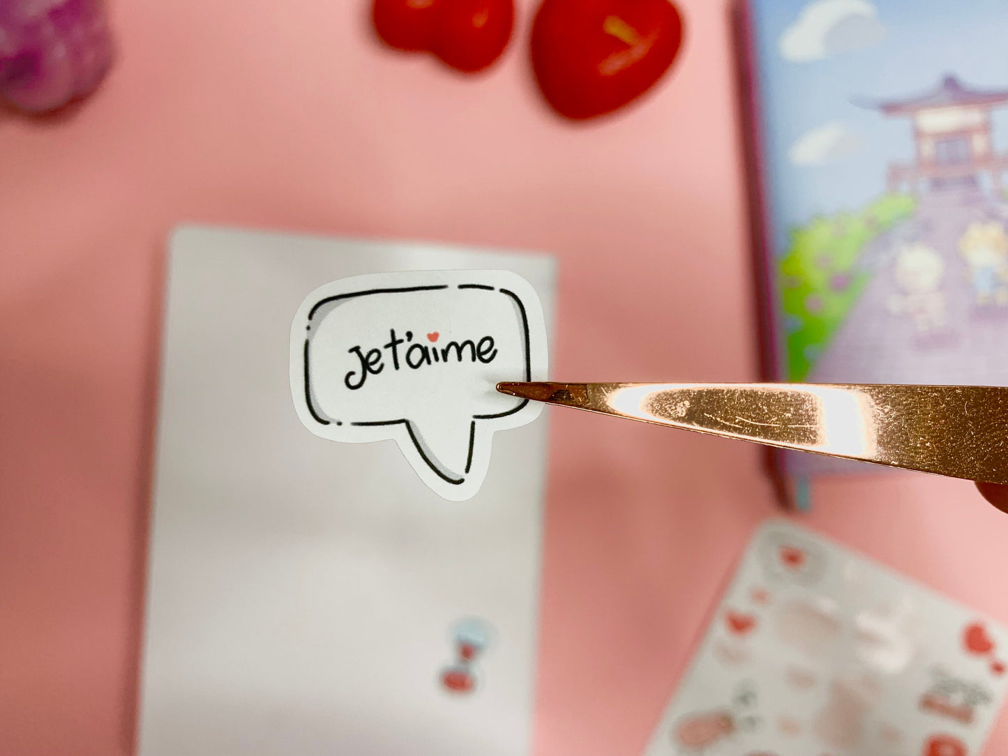 Feuille d’autocollants / stickers mat Saint-Valentin ( bullet ,journaling , déco , scrap , …etc)
