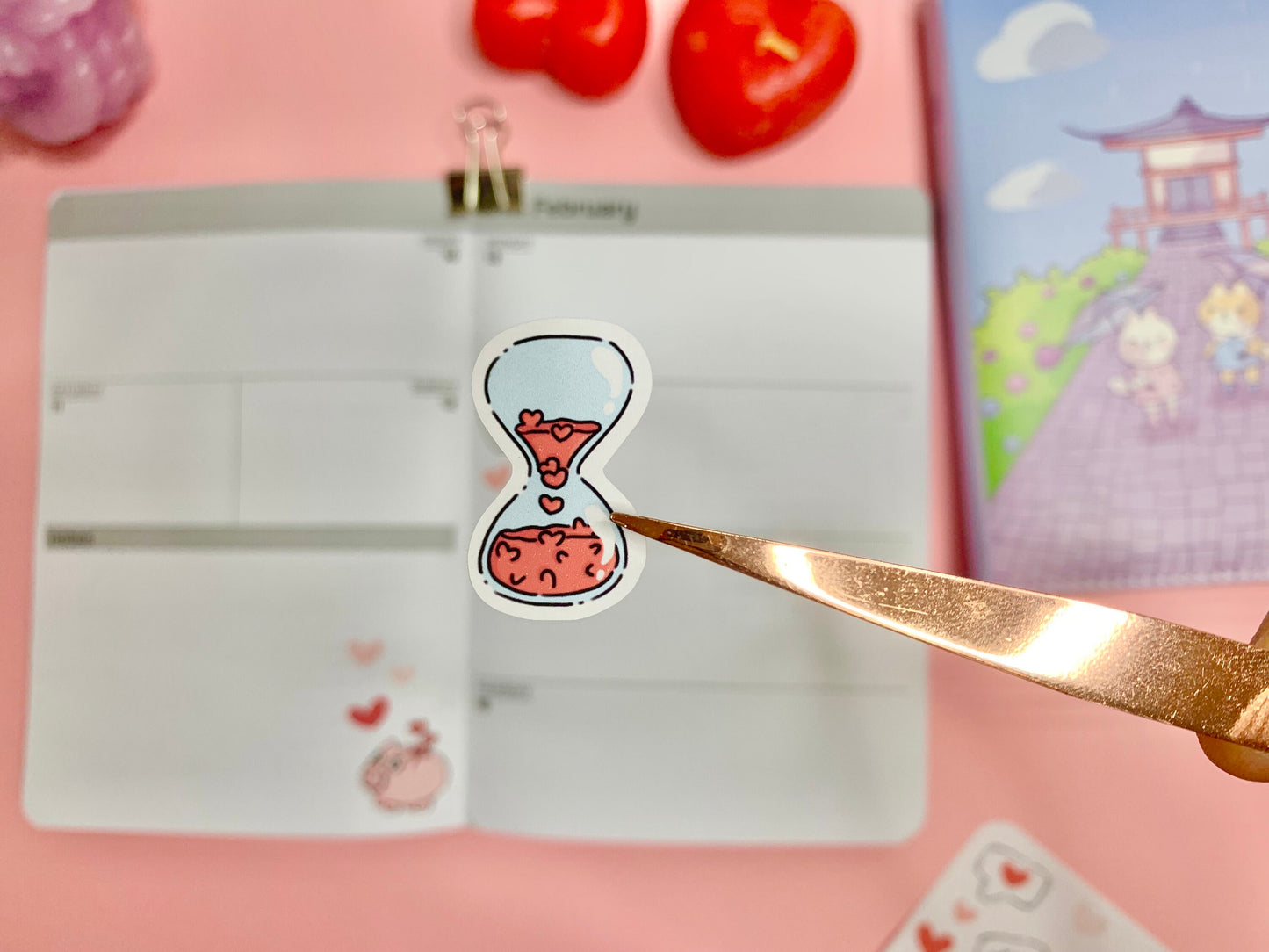 Feuille d’autocollants / stickers mat Saint-Valentin ( bullet ,journaling , déco , scrap , …etc)