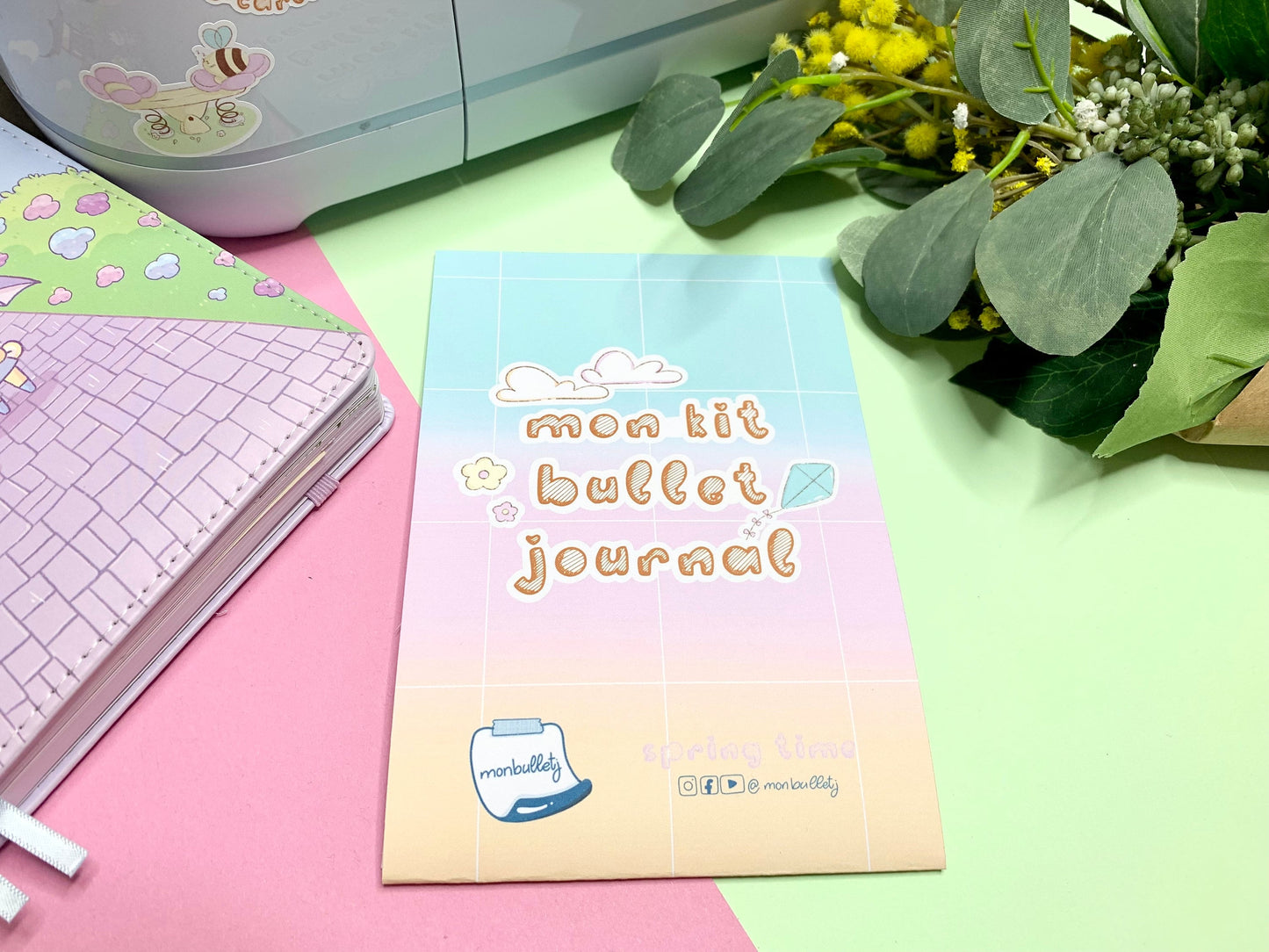Kit d’autocollants mat sous le thème du printemps/été pour faire un mois de bullet rapidement( bullet ,journaling , déco , scrap , …etc)