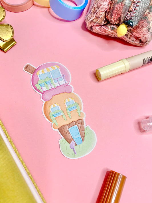 Die-cut / Autocollant/sticker mat « Dreamy ice cream » ( bullet ,journaling , déco , scrap , …etc)