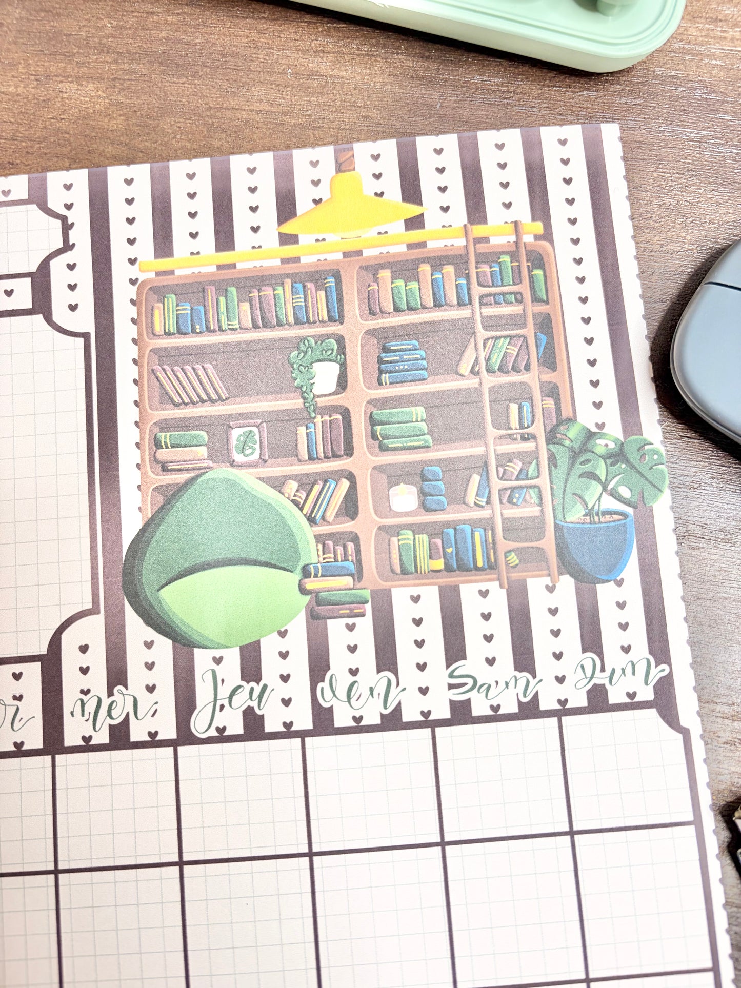 Calendrier mensuel digital « Cosy & book »