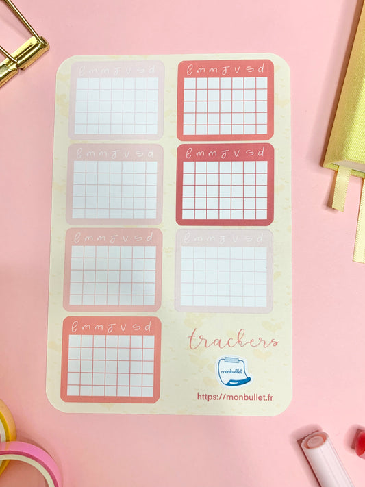 Calendrier non daté mat « Valentine’s day» ( bullet ,journaling , déco , scrap , …etc)