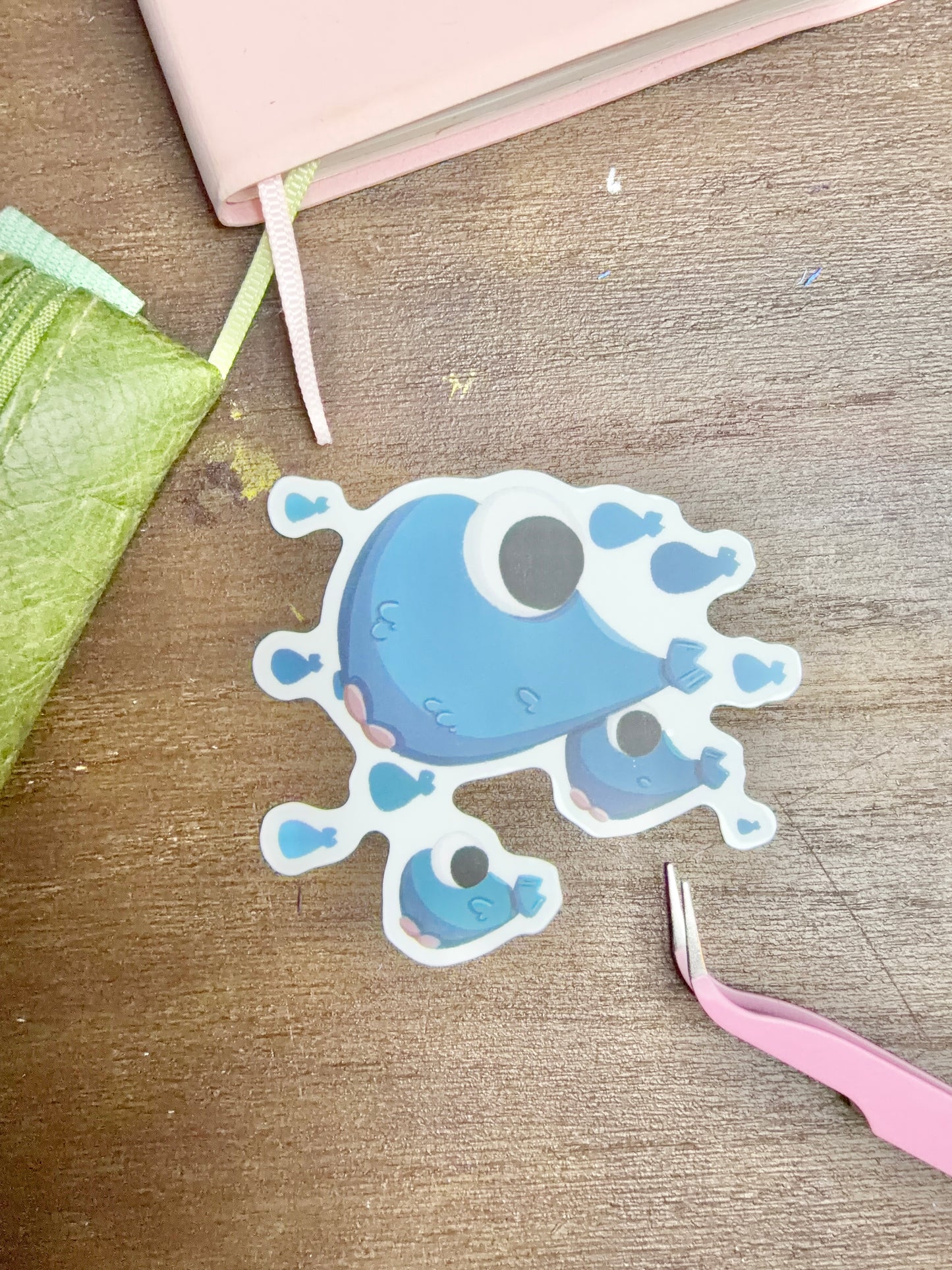 Die-cut / Autocollant/sticker mat transparent « Méchants pirates » ( bullet ,journaling , déco , scrap , …etc) « Flux de poissons »