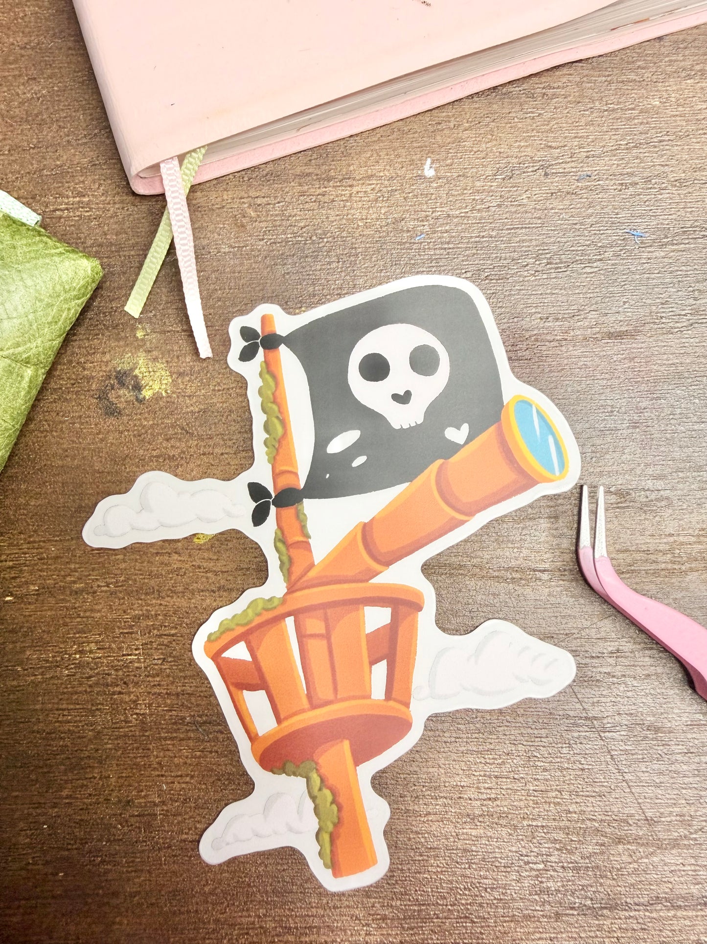 Die-cut / Autocollant/sticker mat transparent « Méchants pirates » ( bullet ,journaling , déco , scrap , …etc) « Tour de pie »