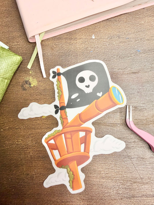 Die-cut / Autocollant/sticker mat transparent « Méchants pirates » ( bullet ,journaling , déco , scrap , …etc) « Tour de pie »