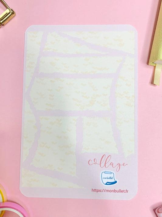 Planche d’atocollant / stickers feuilles déchirées / collage mat jaune « Valentin’s day » ( bullet ,journaling , déco , scrap , …etc)