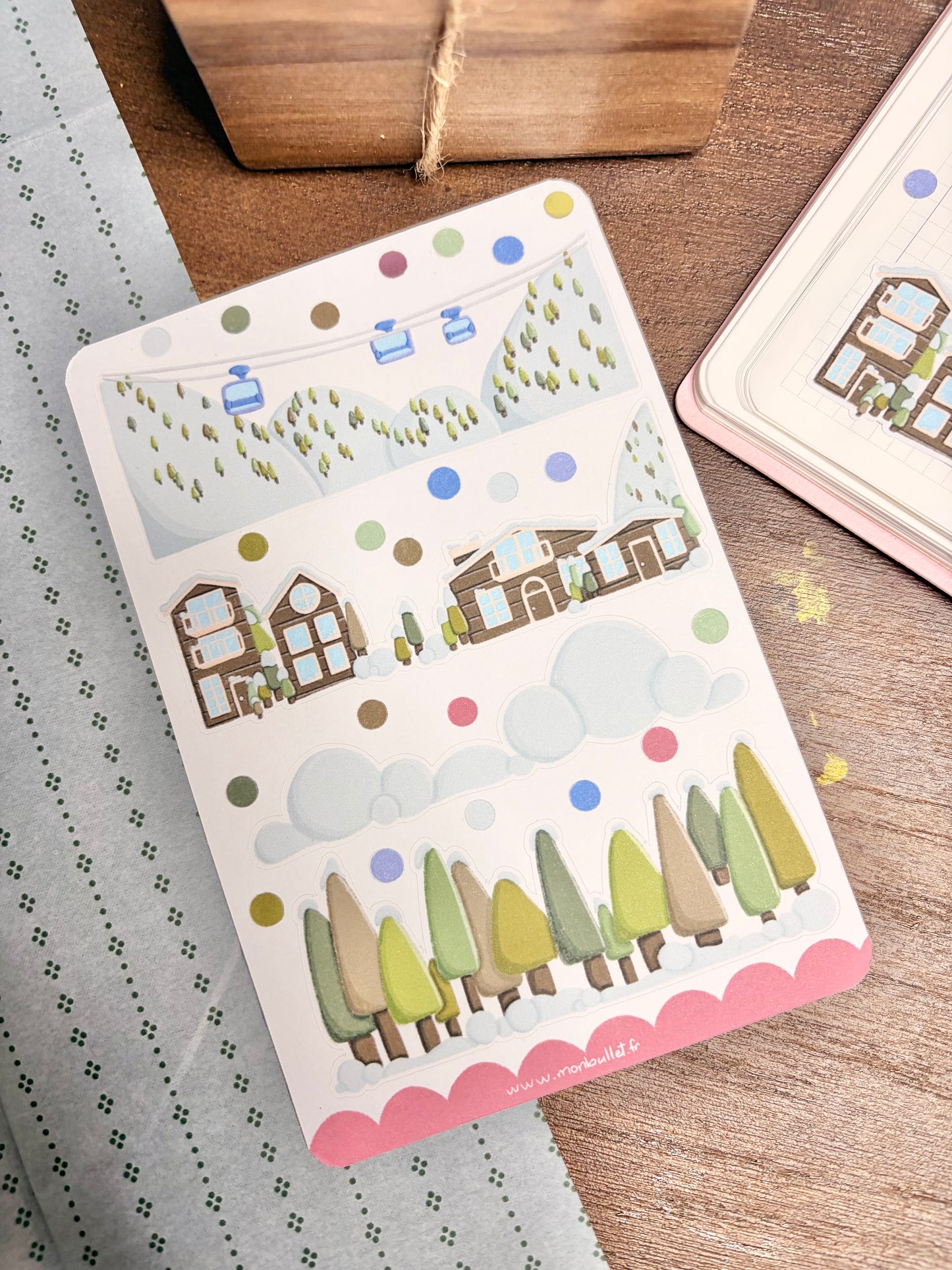 Feuille d’autocollants / stickers mat « Ski » ( bullet ,journaling , déco , scrap , …etc)
