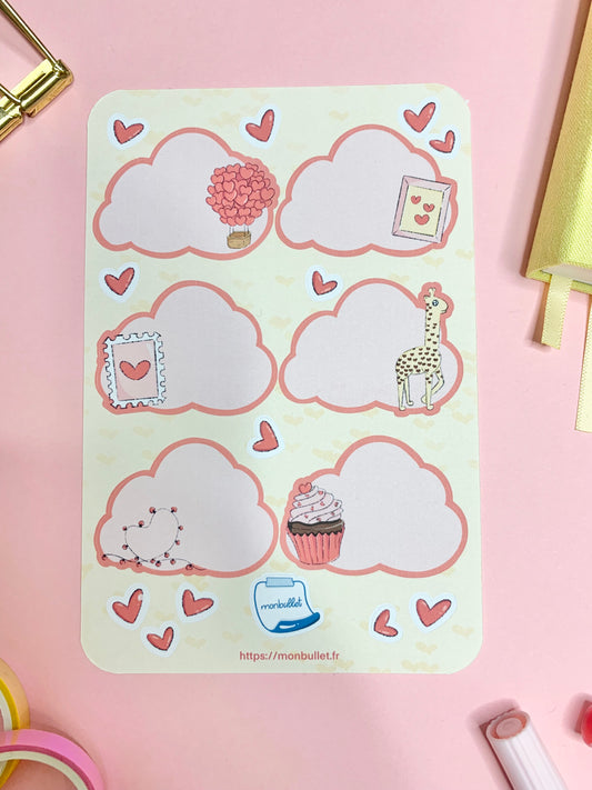 Etiquettes/autocollants mat coeurs ( bullet ,journaling , déco , scrap , …etc)