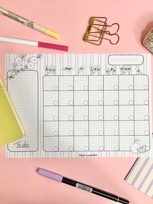 Calendrier mensuel digital « Soooo lemony»