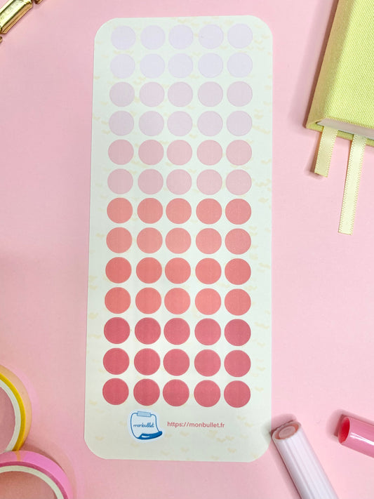 Feuille d’autocollants / stickers ronds « Valentine’s day » ( bullet ,journaling , déco , scrap , …etc)