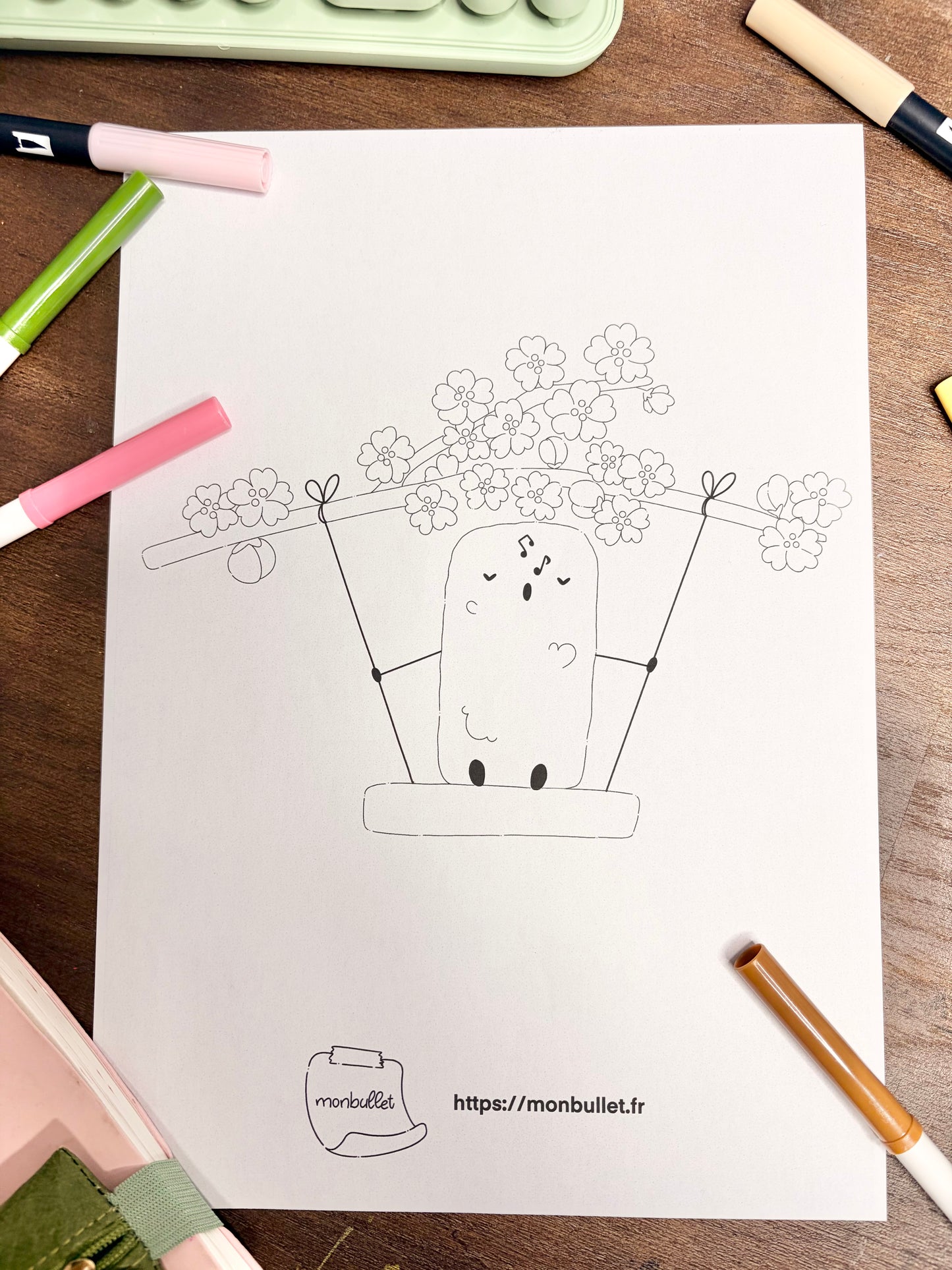 Feuille de coloriage « Sakura & corndog »