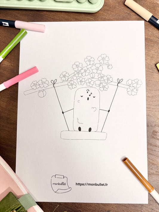 Feuille de coloriage « Sakura & corndog »