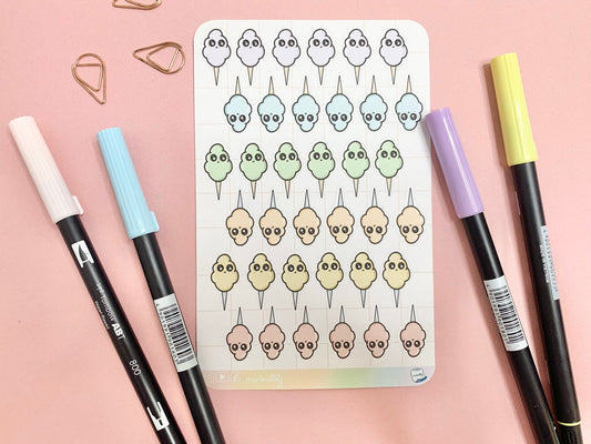 Feuille d’autocollants / stickers cotton candy