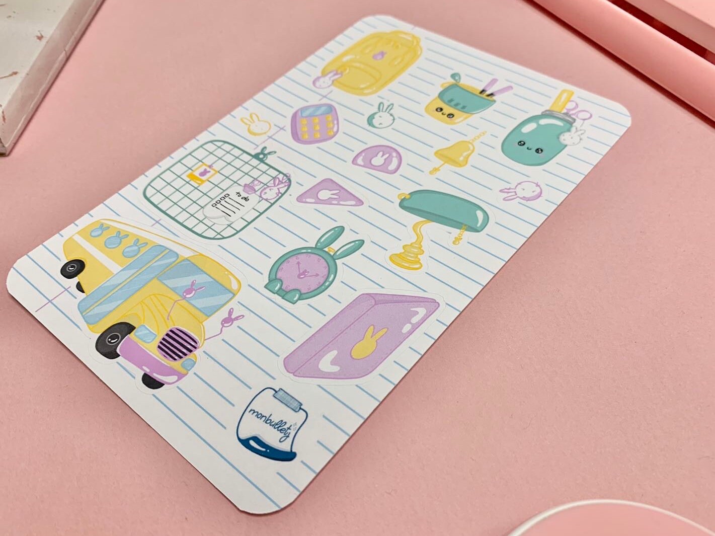Feuille d’autocollants / stickers mat école/classe/université ( bullet ,journaling , déco , scrap , …etc)