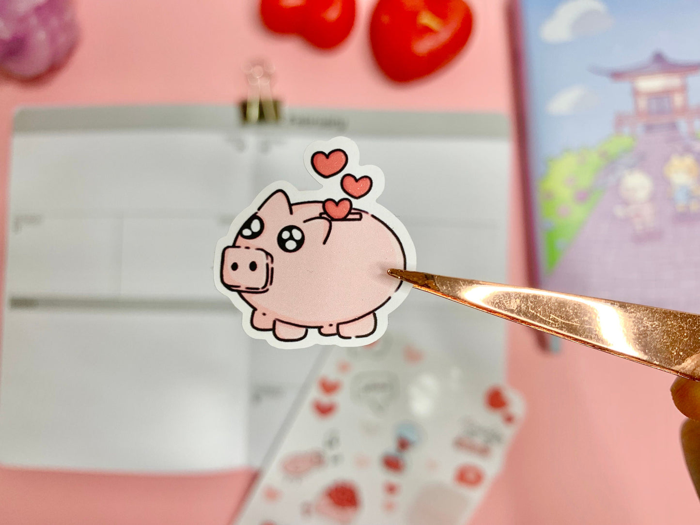 Feuille d’autocollants / stickers mat Saint-Valentin ( bullet ,journaling , déco , scrap , …etc)
